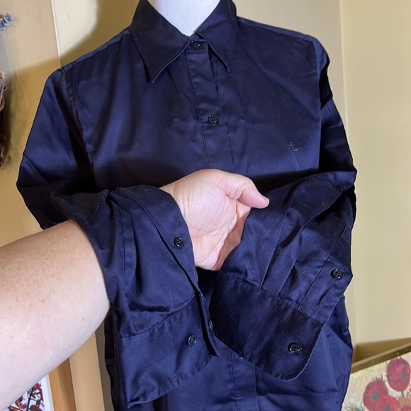 RALPH LAUREN Size 1X Button Front 100% Cotton Blouse RLL Logo Embroidered $148 - Picture 4 of 15